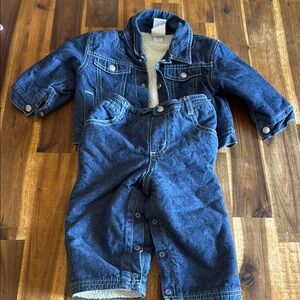 Baby gap thick insulated denim winter set. 6-12 months